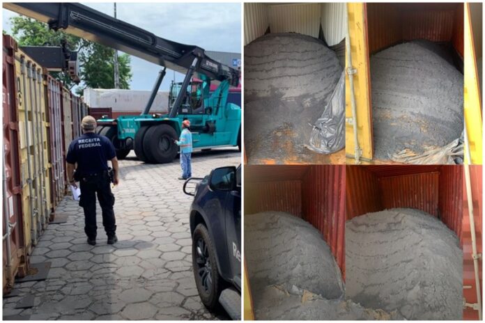 36 contêineres com aproximadamente mil toneladas de minérios foram apreendidos na alfândega de Manaus.