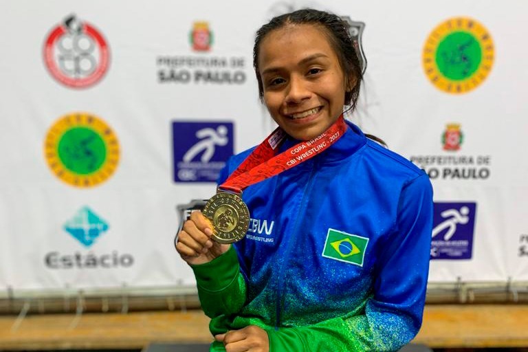 Sabrina Gama, medalhista de ouro no estilo livre de Wrestling