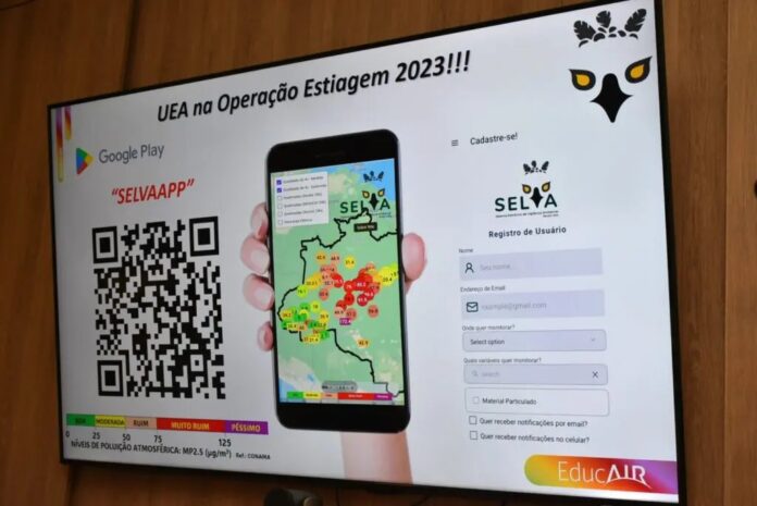 A UEA lançou hoje (26) o aplicativo de monitoramento Selva que pode medir, em tempo real, queimadas e a qualidade do ar na Amazônia.