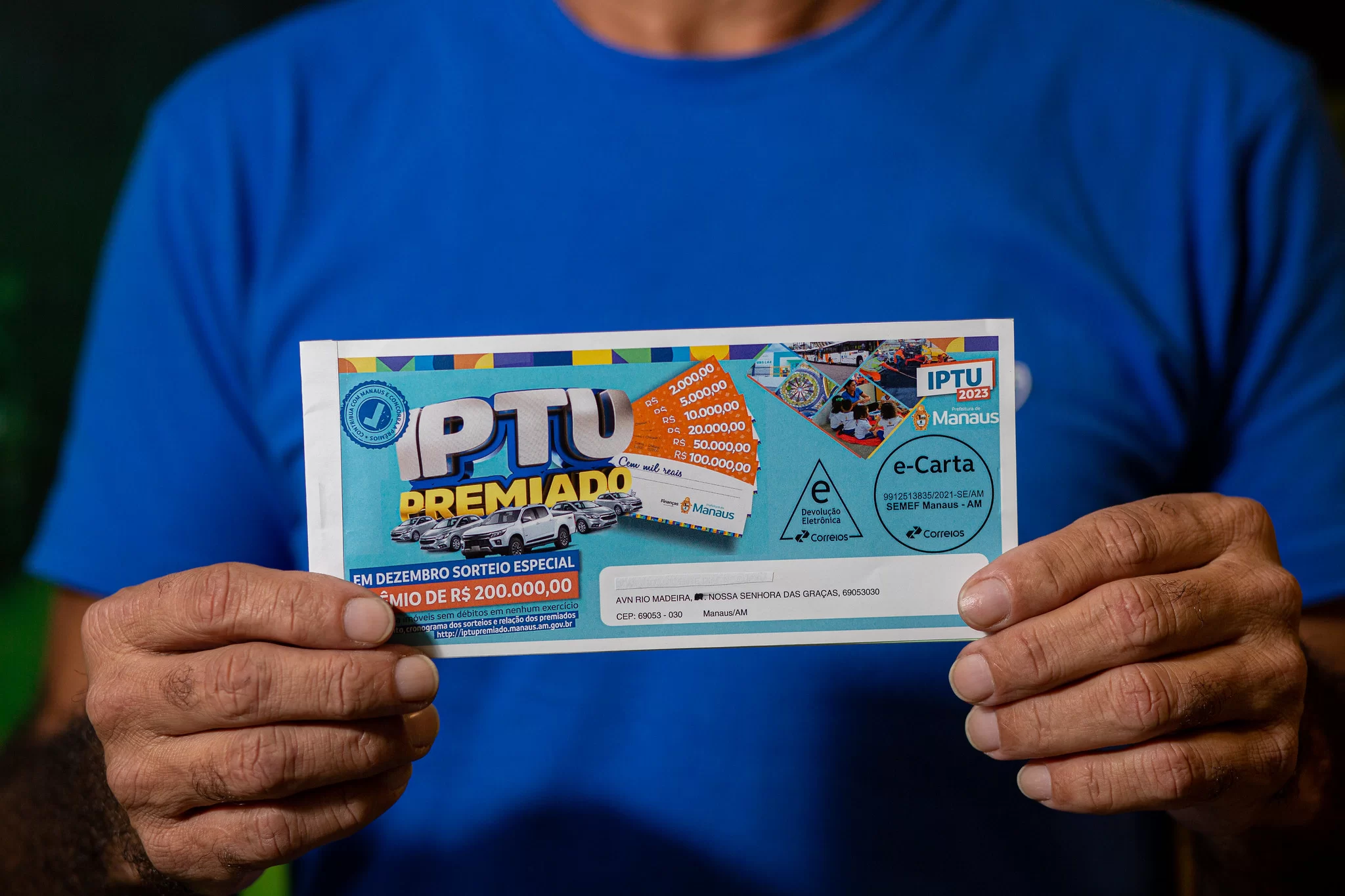Carnê do IPTU 2023, que continha informações sobre o IPTU Premiado.