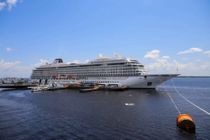 Navio Viking Sea, um dos sete cruzeiros que passarão pelo Amazonas em março.