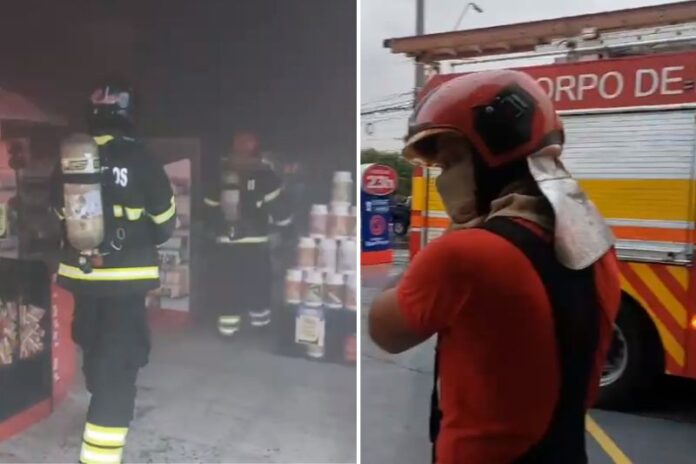 Um incêndio parcial atingiu as instalações da drogaria Bom Preço localizada na Avenida Efigênio Salles, na última segunda-feira.