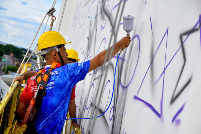 O Mural do Bumbódromo 2024, intitulado “Patrimônio em Festa”, já está em fase final de produção.