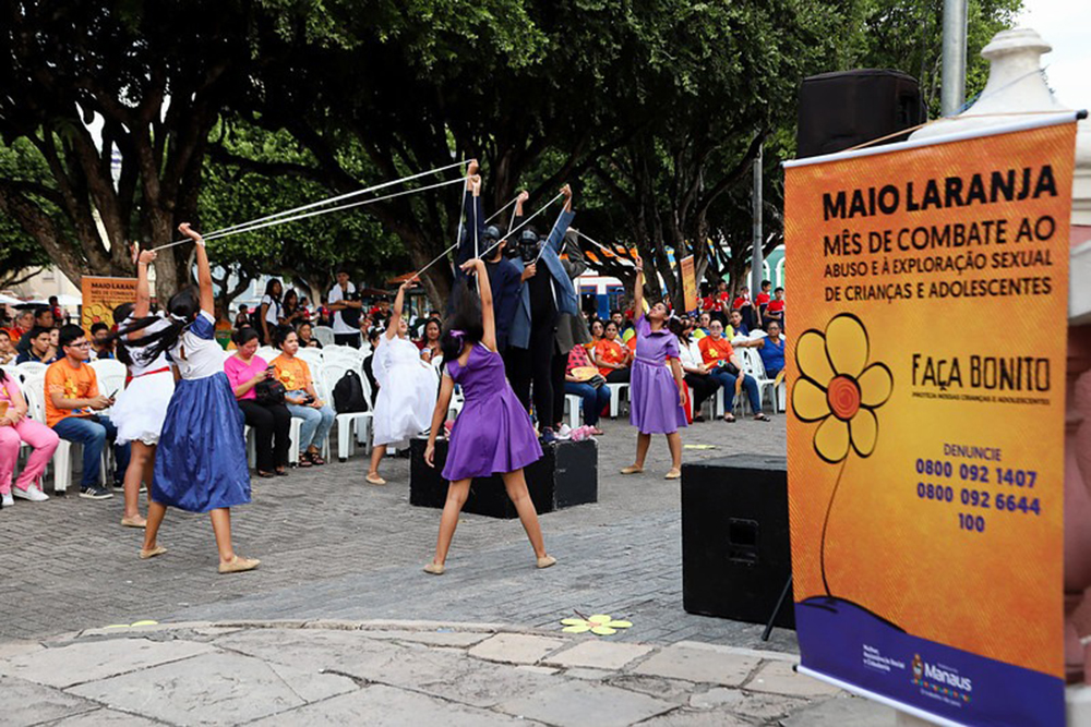 Evento de abertura do Maio Laranja em Manaus.