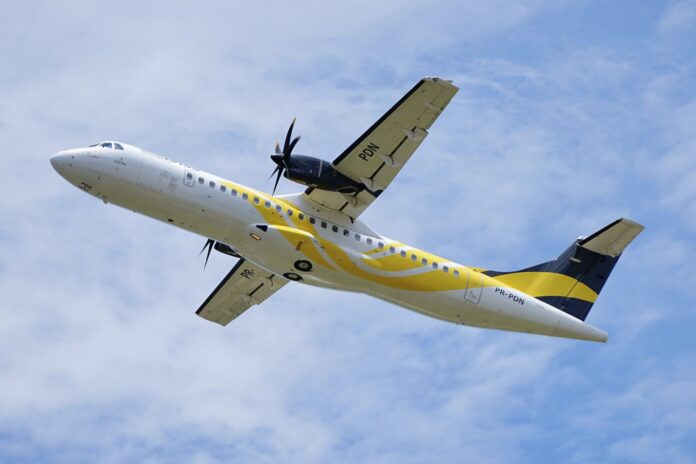 Avião do modelo ATR-72 voava sob a empresa Voepass, antiga Passaredo.