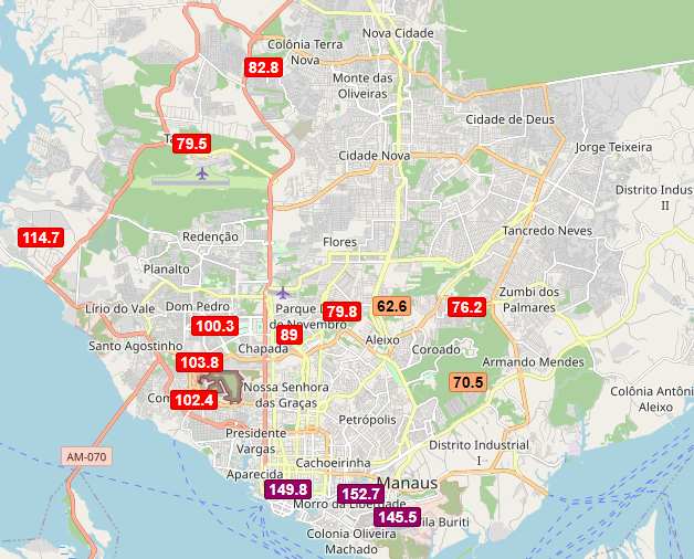 Fumaça fez qualidade do ar cair em Manaus mais uma vez.