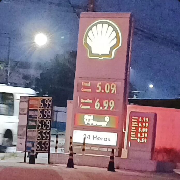 Gasolina sobe R$ 0,10 em Manaus e chega a R$ 6,99