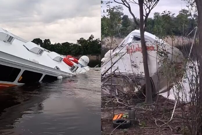 Um barco que fazia o trajeto entre São Gabriel da Cachoeira e Manaus afundou na noite deste domingo (29) após colidir com um barranco.