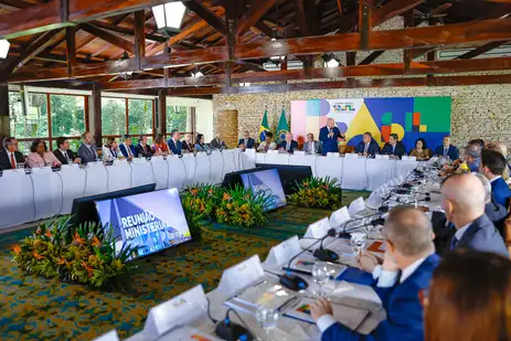 Reunião de ministros com o presidente Lula.