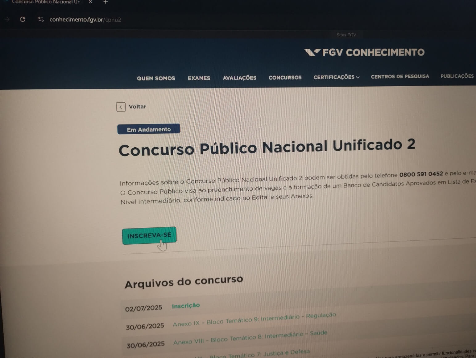 Inscrições para o CNU 2025 são feitas exclusivamente pelo site da banca.