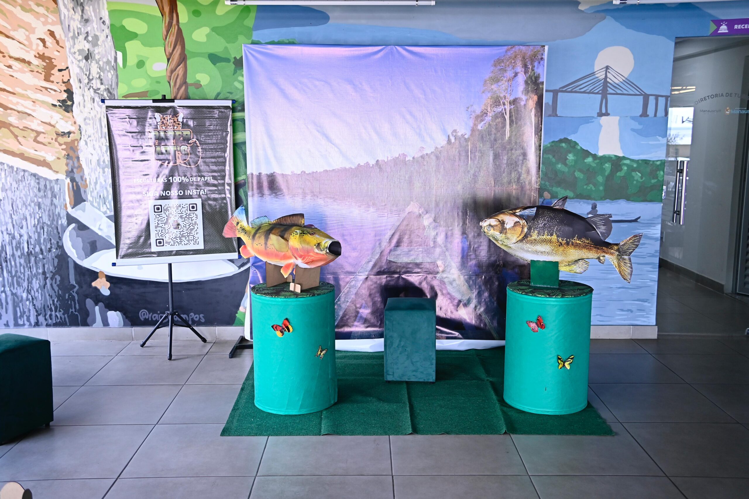 Exposição ‘Amazônia de Papel’ leva arte, educação e consciência ambiental ao mirante Lúcia Almeida