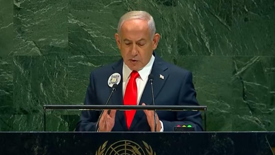 Delegações estrangeiras deixaram o local quando foi anunciado que o próximo a discursar seria o primeiro-ministro de Israel.