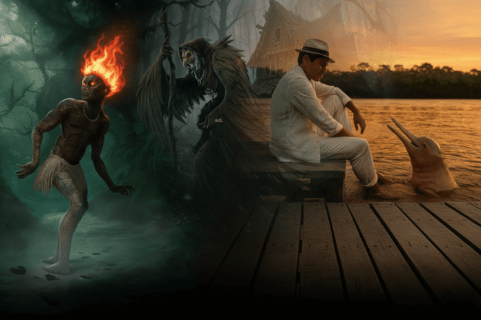 No Halloween, vozes originárias pedem seriedade para a cosmologia indígena. Entenda por que lideranças afirmam que Saci e Boto não são folclore, mas vida real.