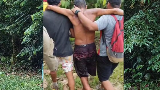 Sérgio Dias da Silva, de 55 anos, foi resgatado após três dias perdido na floresta de Presidente Figueiredo, no Amazonas.