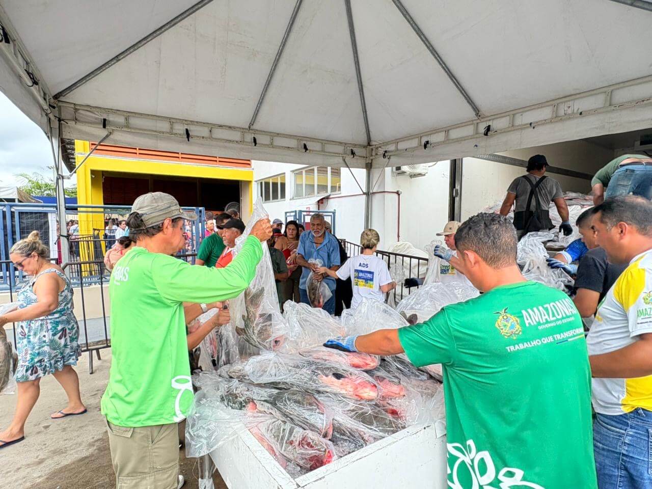 ADS doa 9 toneladas de peixe e promove feira regional no Governo Presente, beneficiando famílias da zona norte de Manaus.