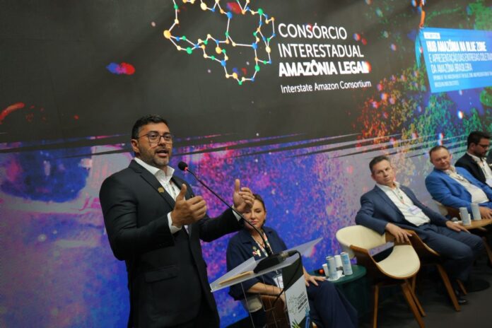 Na abertura do Hub Amazônia na COP30, Wilson Lima cobrou resultados pragmáticos para a população local e apresentou 6 projetos de bioeconomia e transição energética.