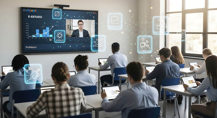 Google revela sua estratégia de IA na educação para combater a crise de professores. Conheça as ferramentas Gemini e YouTube que prometem reformular a aprendizagem.