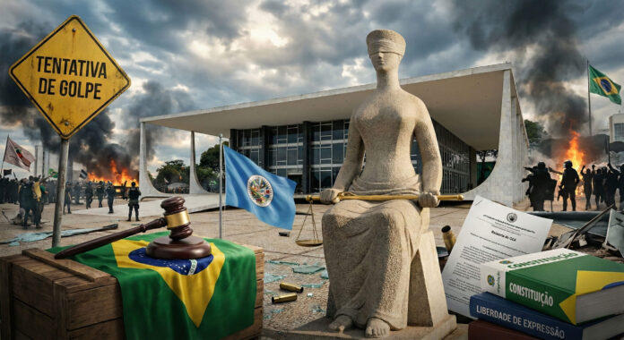 O relatório da OEA reconhece tentativa de golpe no Brasil, elogia instituições, mas alerta para riscos de concentração de poder no STF.