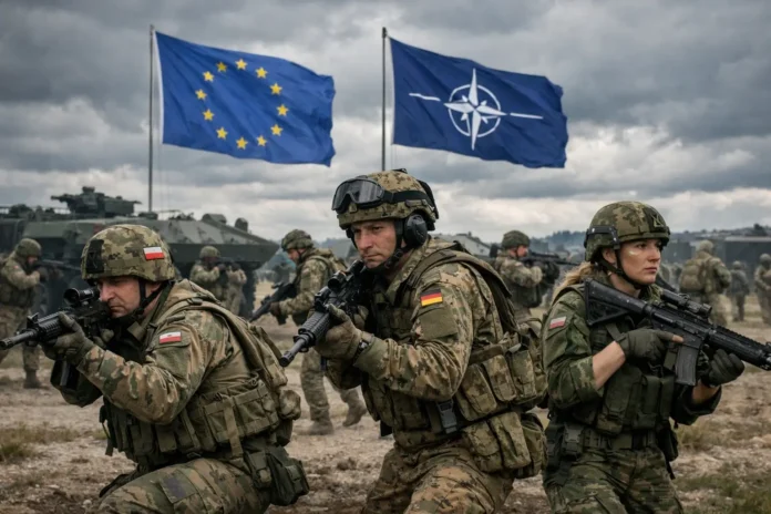 Líderes militares da Alemanha e Reino Unido defendem o rearmamento europeu contra a Rússia.