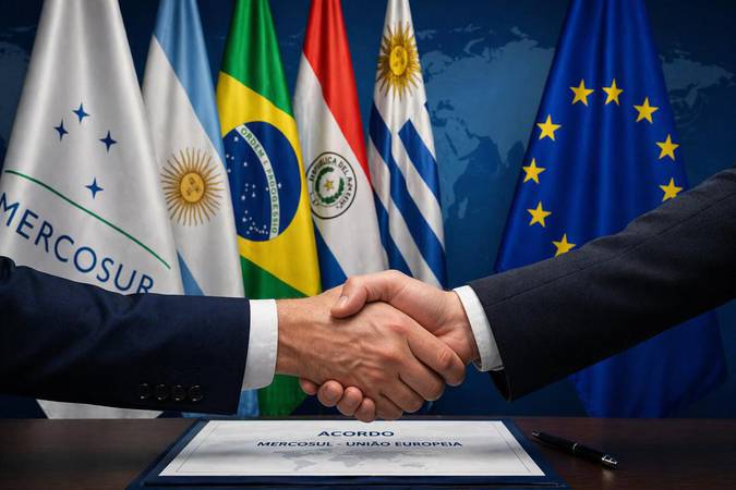 O Acordo Mercosul-UE começa a valer com redução de impostos para vinhos, máquinas e alimentos.
