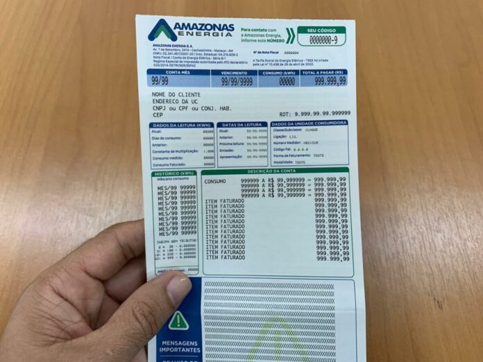 Nova tarifa eleva valor da conta de luz no Amazonas.