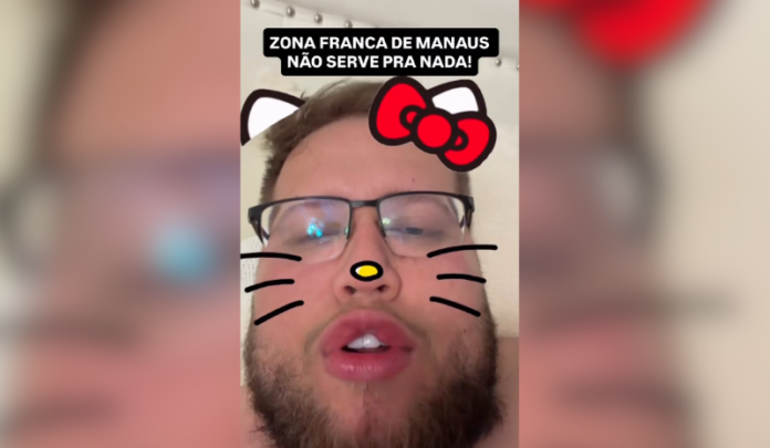 Influenciador critica Zona Franca de Manaus, questiona empregos no Amazonas e gera revolta nas redes após declarações polêmicas.