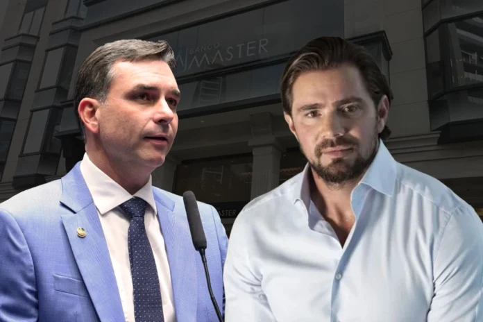 Flávio Bolsonaro confirma reunião com Daniel Vorcaro para encerrar contrato do filme Dark Horse após crise no Banco Master.