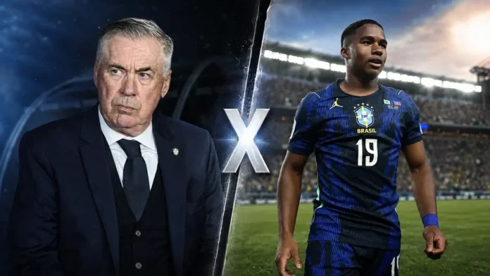Memes de Ancelotti viralizam no X e retratam o técnico como suposto inimigo de Endrick em uma brincadeira criada por torcedores.
