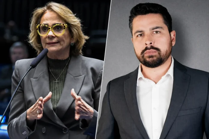 A senadora Damares Alves respondeu às críticas do jornalista Paulo Figueiredo sobre sua ausência em evento conservador.