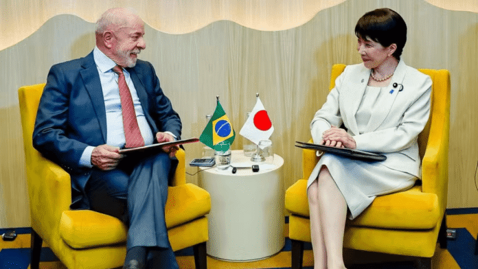 Em reunião no G7, Lula e Sanae Takaichi debatem acordo Mercosul-Japão.
