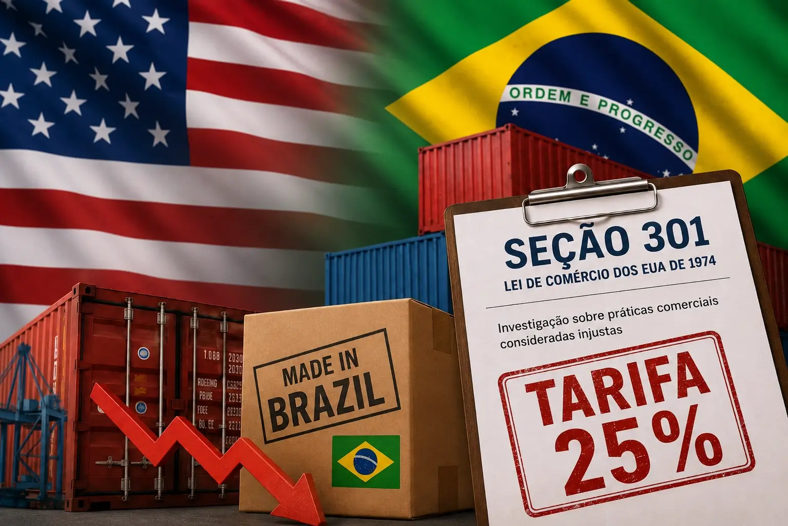 Investigação baseada na Seção 301 aponta supostas barreiras comerciais e pode resultar em novas tarifas sobre produtos brasileiros.