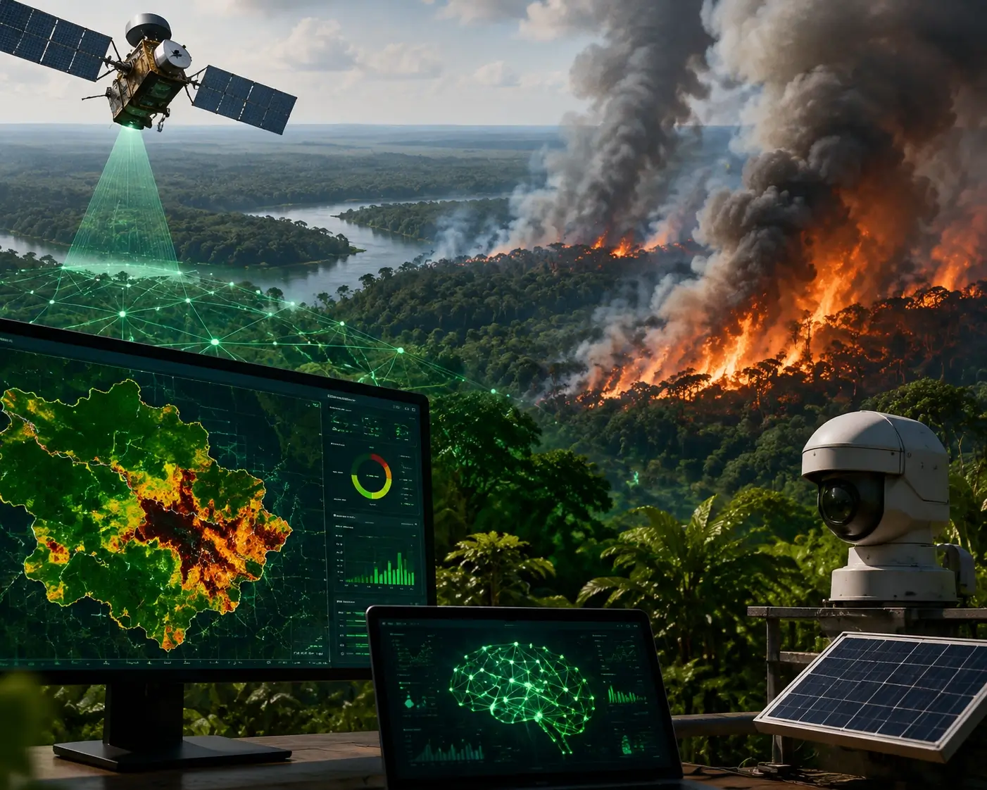 : Nova IA do Ifam prevê queimadas na Amazônia com até 14 dias de antecedência e 90% de precisão, auxiliando o Ibama e o ICMBio nas ações de combate preventivo.