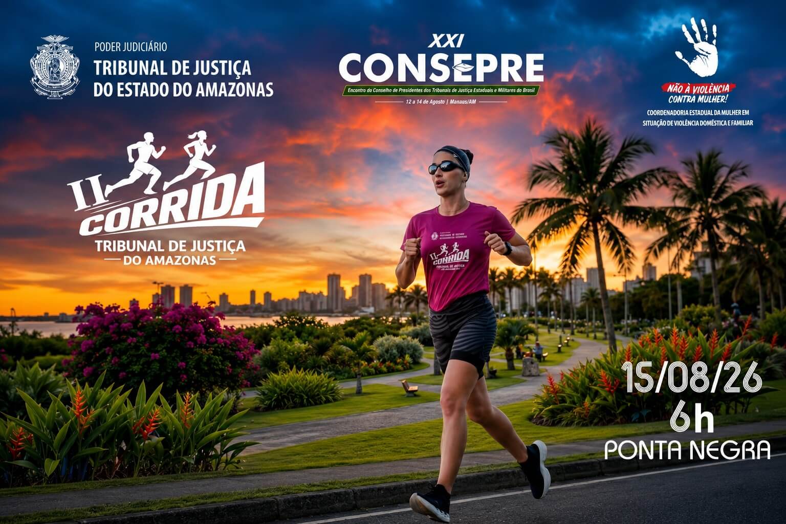 Inscrições para a II Corrida do TJAM começam nesta quarta para servidores e magistrados com doação de três latas de leite.
