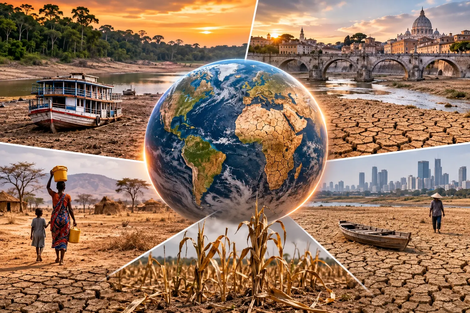 Seca avança na Amazônia, Europa e outras regiões e ganha destaque na COP17, com alerta para impactos sobre água, agricultura e populações.