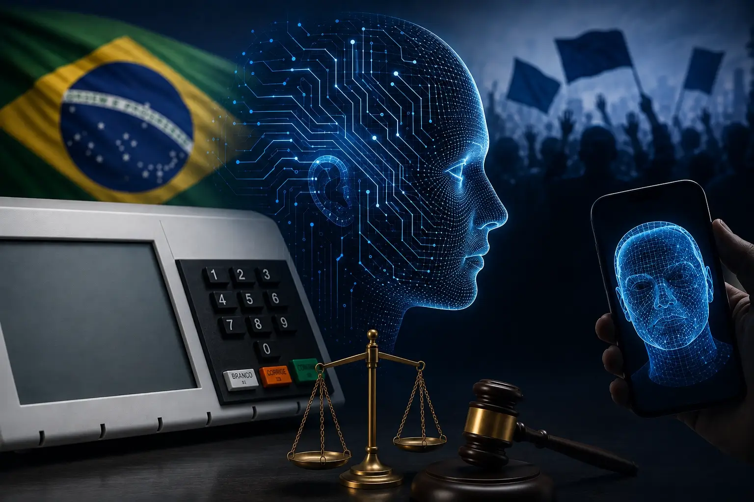 TSE e AGU preparam cartilha com regras para o uso de IA nas eleições de 2026. Entenda os limites para deepfakes e rotulagem de conteúdos.