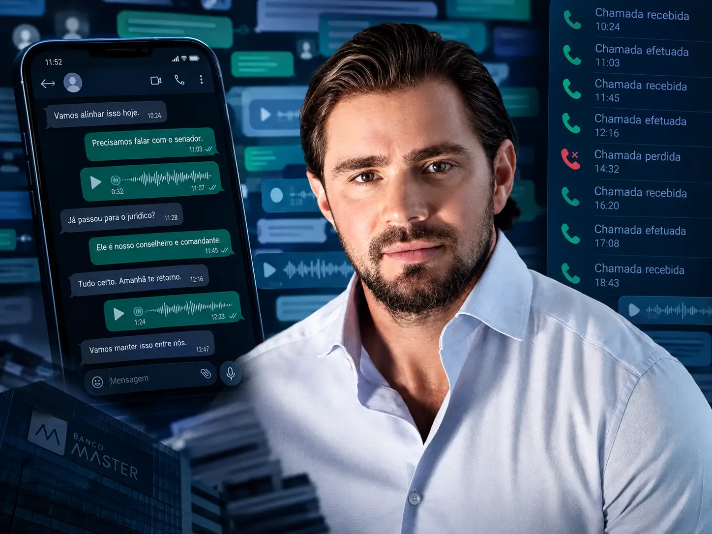 Celular de Vorcaro reúne 10,8 mil chats, 17 mil áudios e 53 mil chamadas analisados pela PF no caso Banco Master.