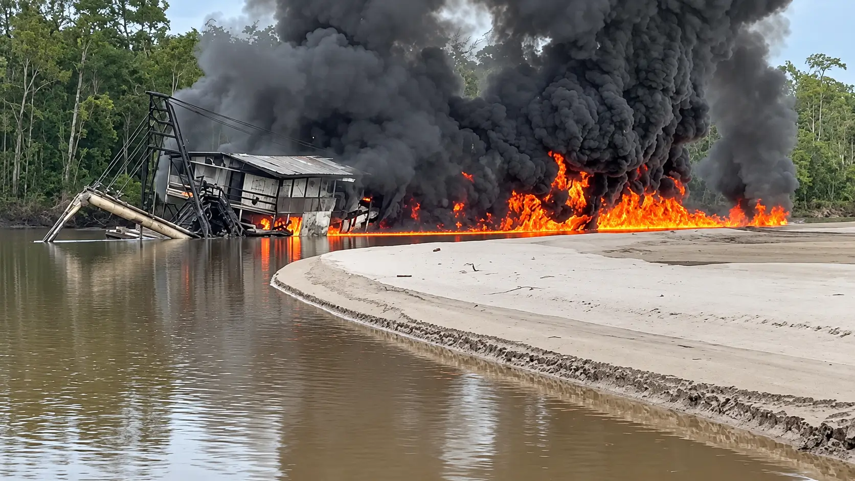 Operação contra garimpo ilegal inutilizou 11 dragas e apreendeu equipamentos e 48 mil litros de combustível no Amazonas.