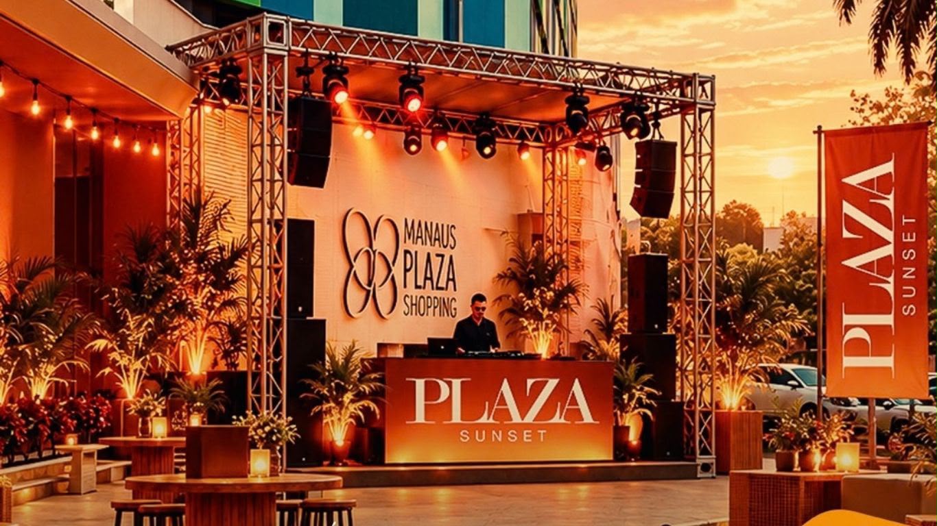 Plaza Sunset reúne DJs, gastronomia e música eletrônica em evento gratuito neste sábado no Manaus Plaza Shopping.