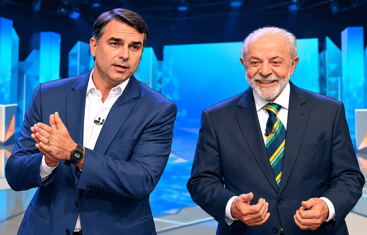 Entidades e jornalistas vão verificar declarações de Lula e Flávio Bolsonaro durante debate na Globo nesta sexta-feira (23), às 21h20