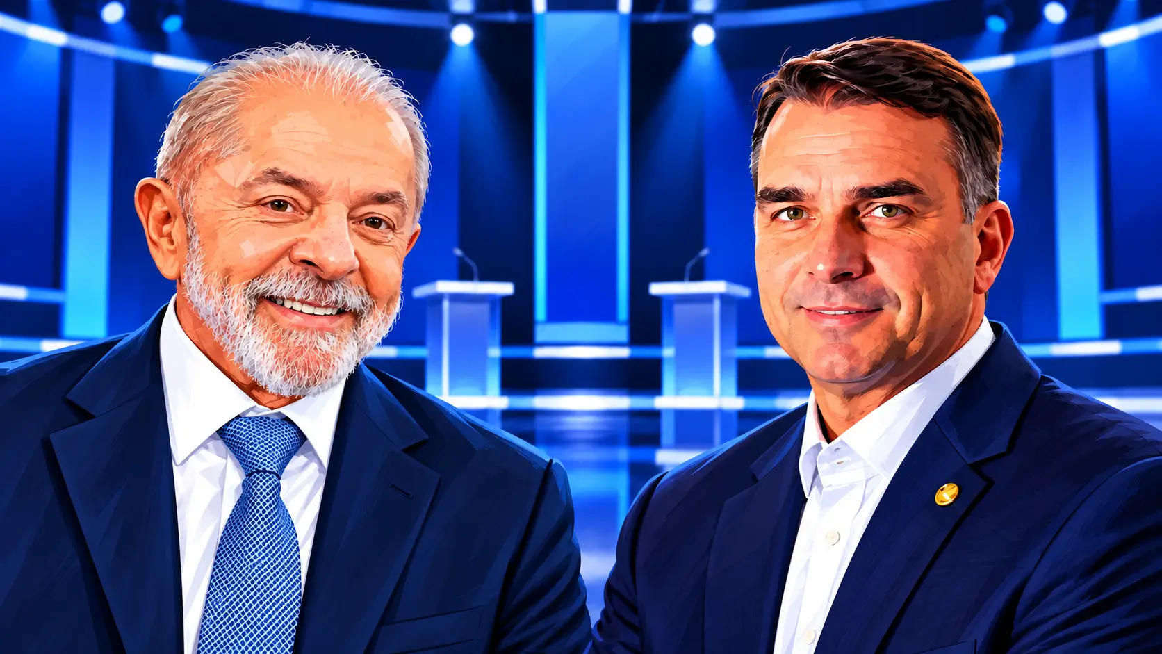 Flávio Bolsonaro e Lula confirmam presença no debate na Band neste domingo (18), o primeiro confronto do segundo turno das eleições de 2026.