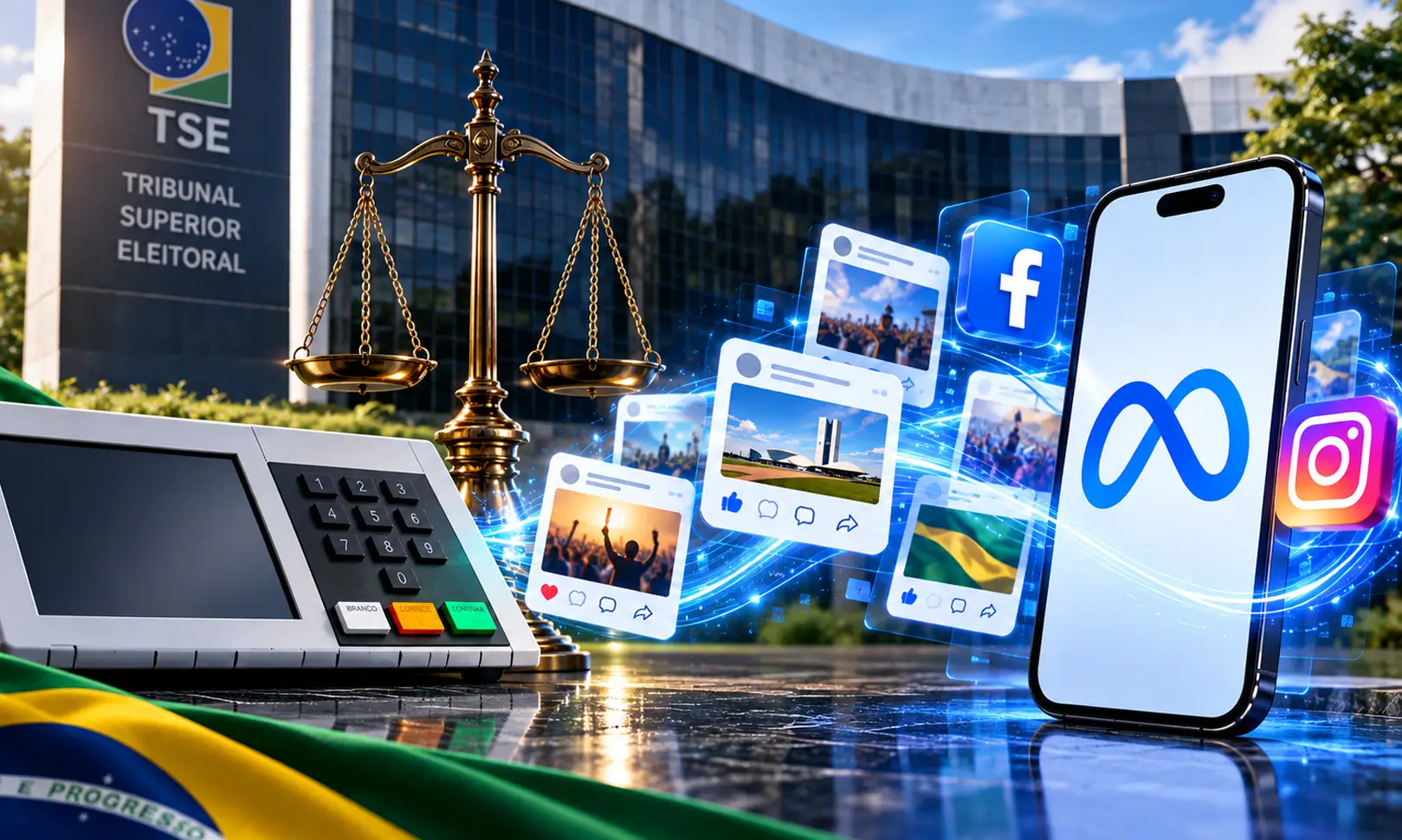 TSE proíbe Meta de restringir postagens de candidatos à Presidência e prevê multa diária de R$ 500 mil por descumprimento da decisão.