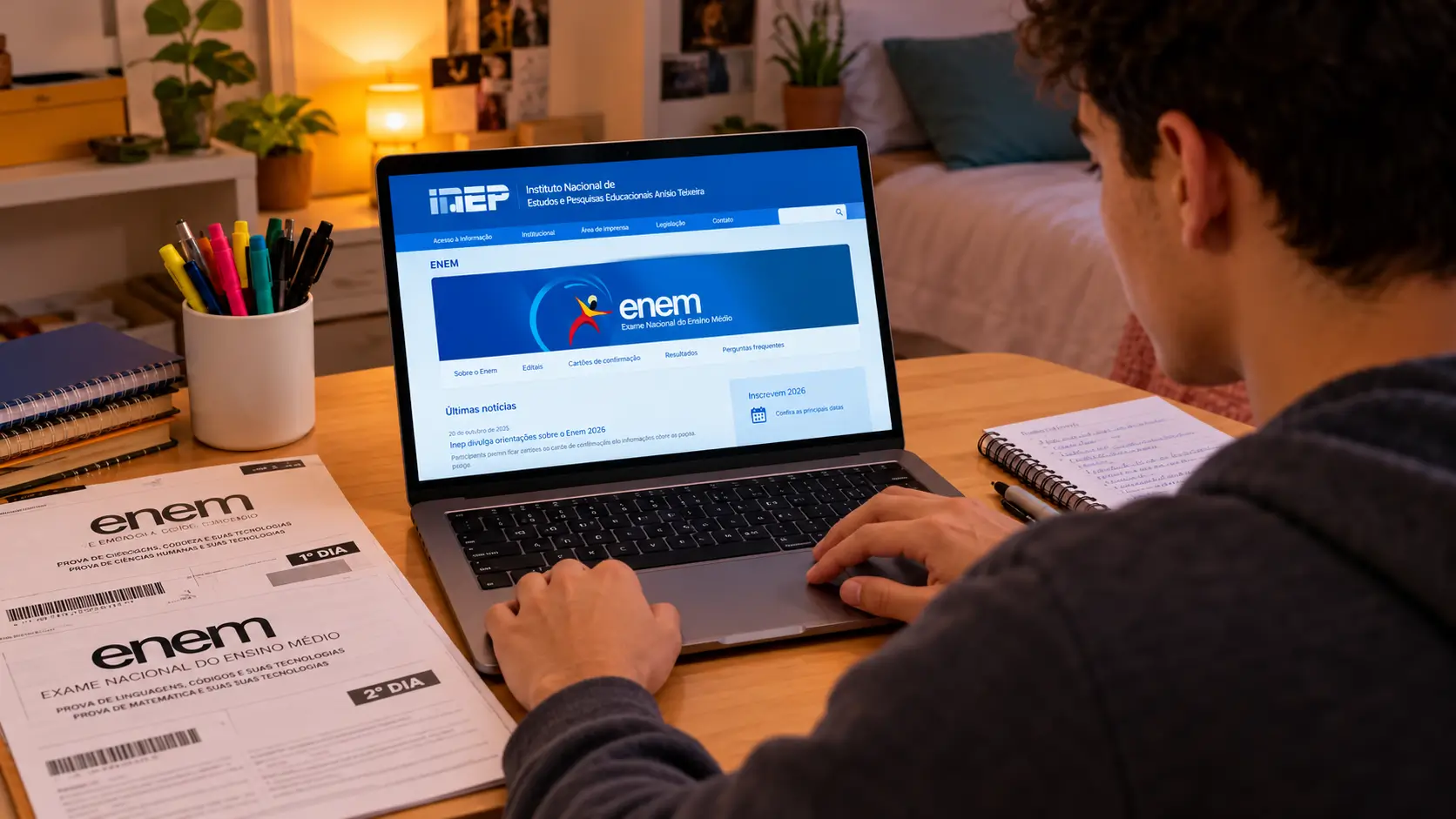 Enem 2026: consulte o local de prova na Página do Participante, confira o cartão de confirmação e veja as datas dos exames em novembro.