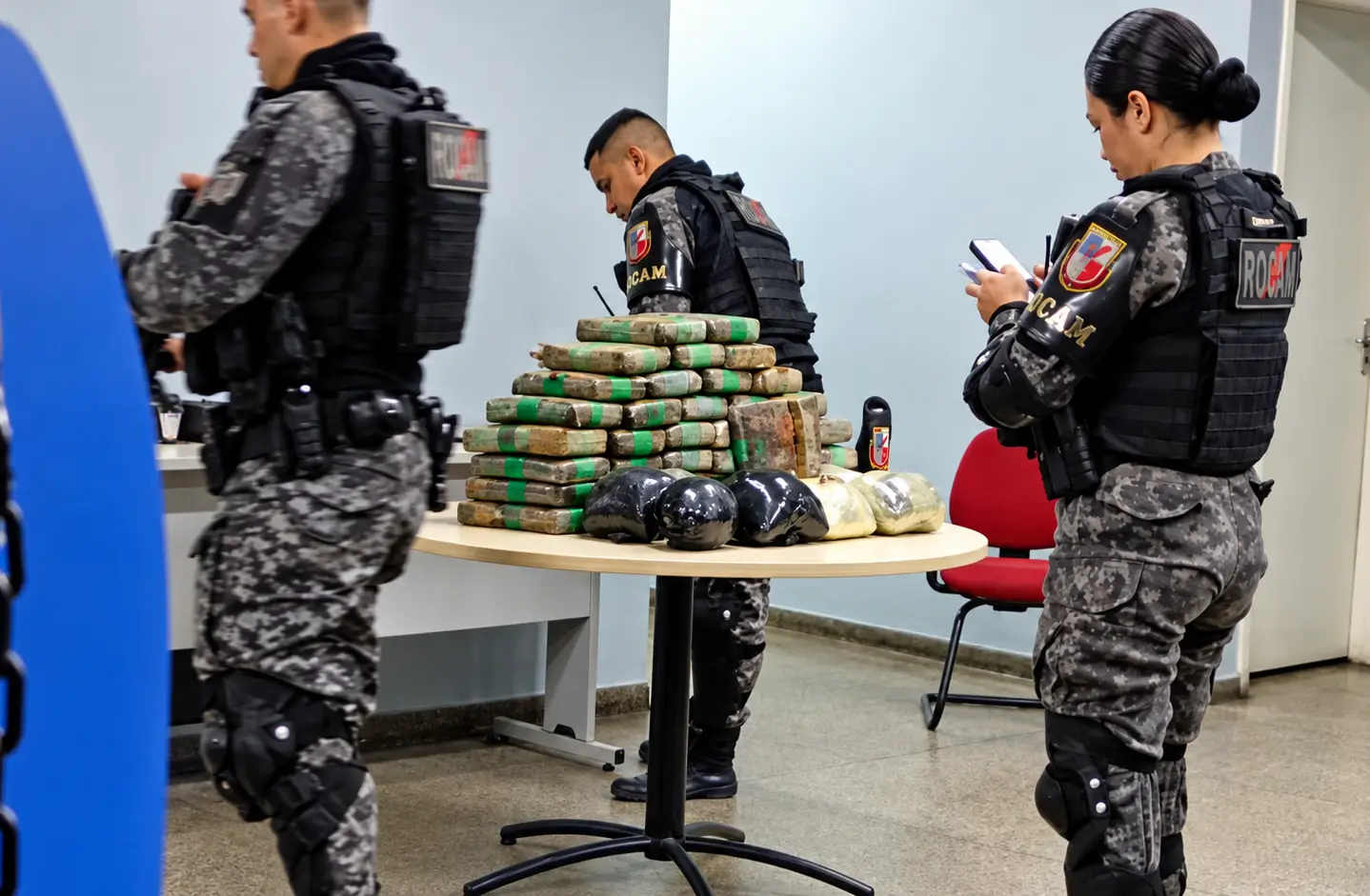 Maconha e cocaína foram apreendidas em Manaus após denúncia. Polícia encontrou 39 tabletes de maconha e 10 pacotes de pasta base.