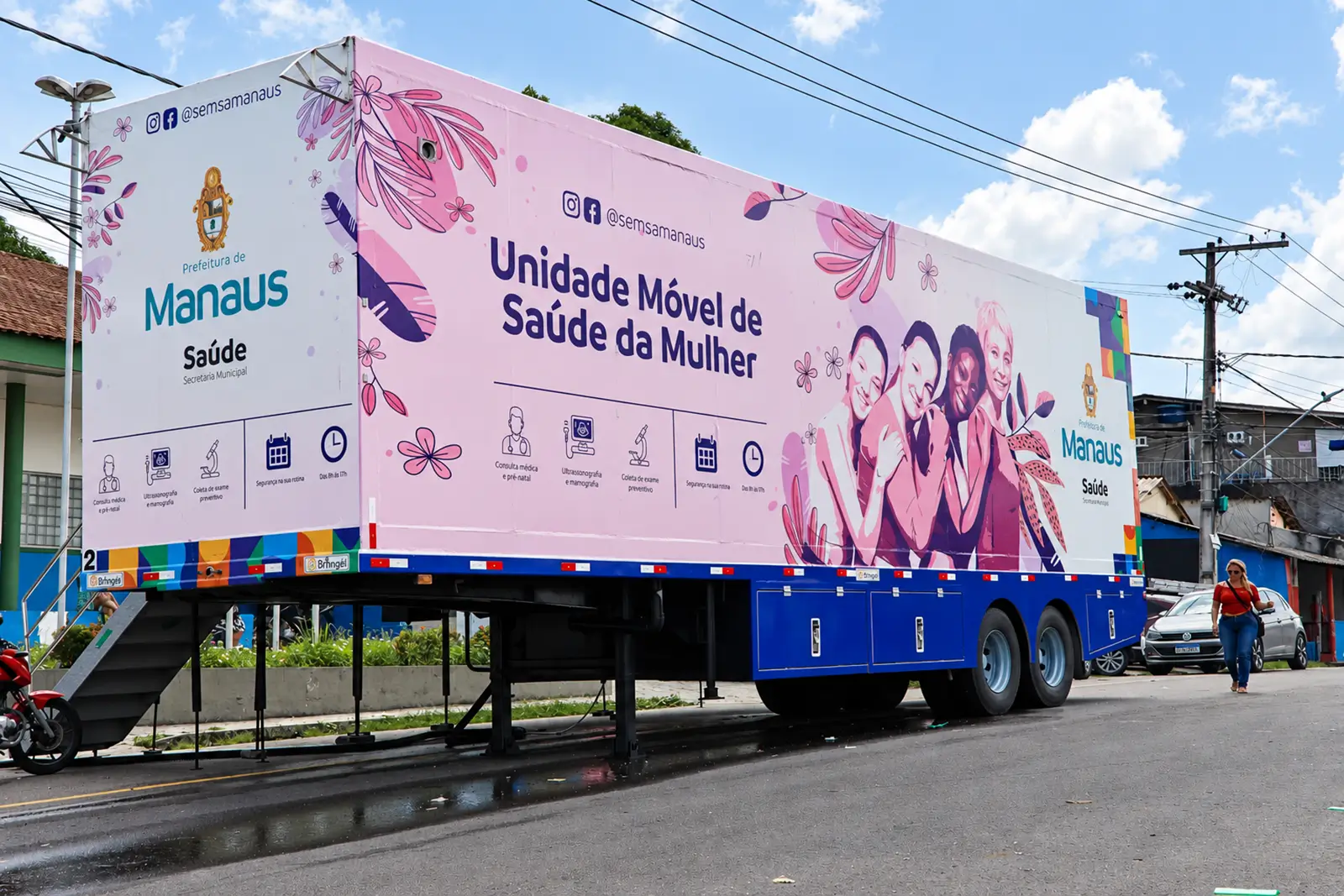 Unidades Móveis de Saúde da Mulher atendem em diferentes zonas de Manaus. Confira endereços, períodos e serviços oferecidos pela Semsa.