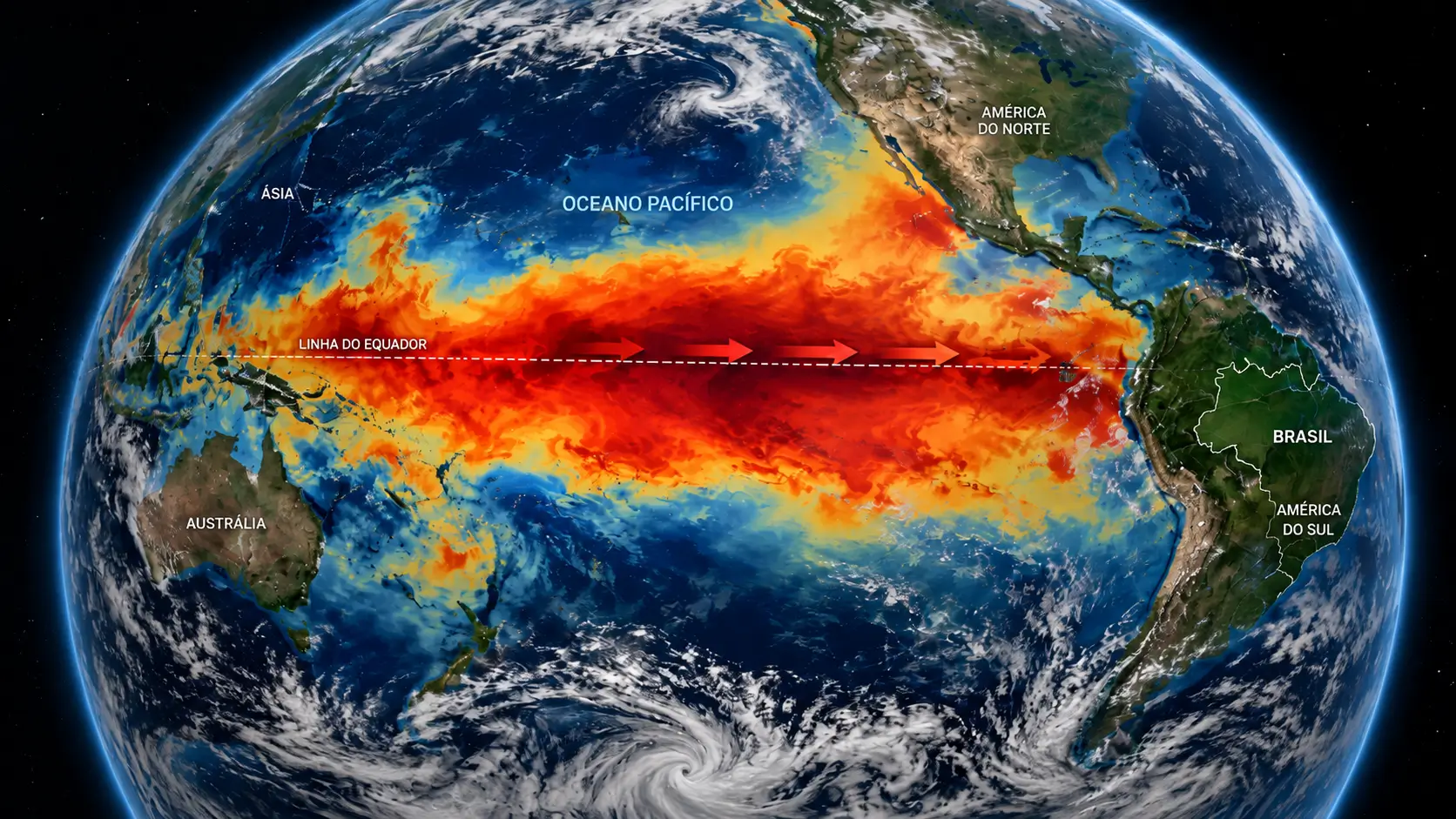 Nova projeção do modelo europeu indica que o El Niño pode permanecer muito forte durante os primeiros meses de 2027 e avançar até o outono.